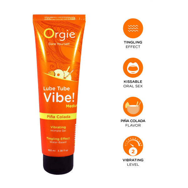 Лубрикант с эффектом вибрации Orgie Lube Tube Vibe Medium Pina Colada, 100 мл 17533